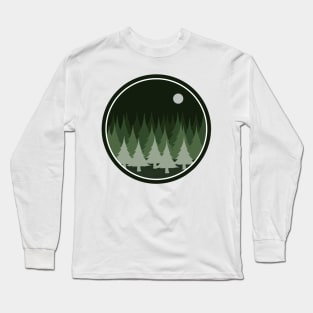 Forest Green Mountian Patch Long Sleeve T-Shirt